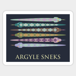 Argyle Sneks (Snakes) Scottish Diamond Pattern Artsy Animal Pet Sticker